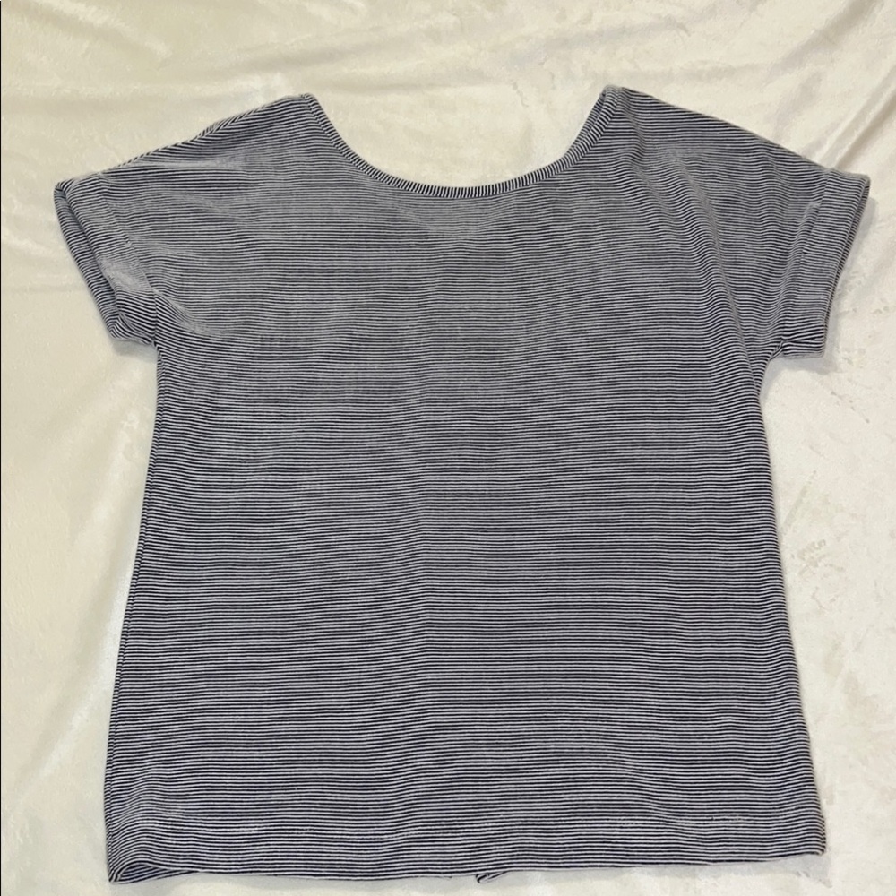 Christian Siriano Blue Boxy Cuffed Sleeve Top